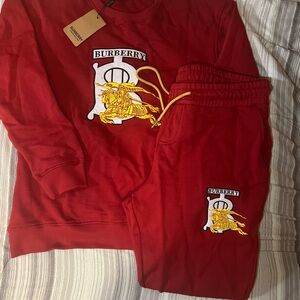 Burberry Red Sweatpants Set